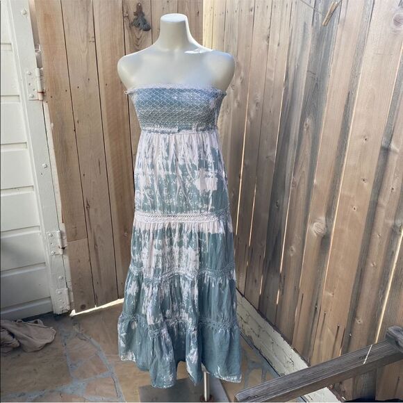Bebe tie dyed strapless smocked top Maxi dress size XS - Picture 8 of 8